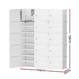 Artiss 15-Cube DIY Stackable White Shoe Rack Storage Cabinet — Allure Home Collections