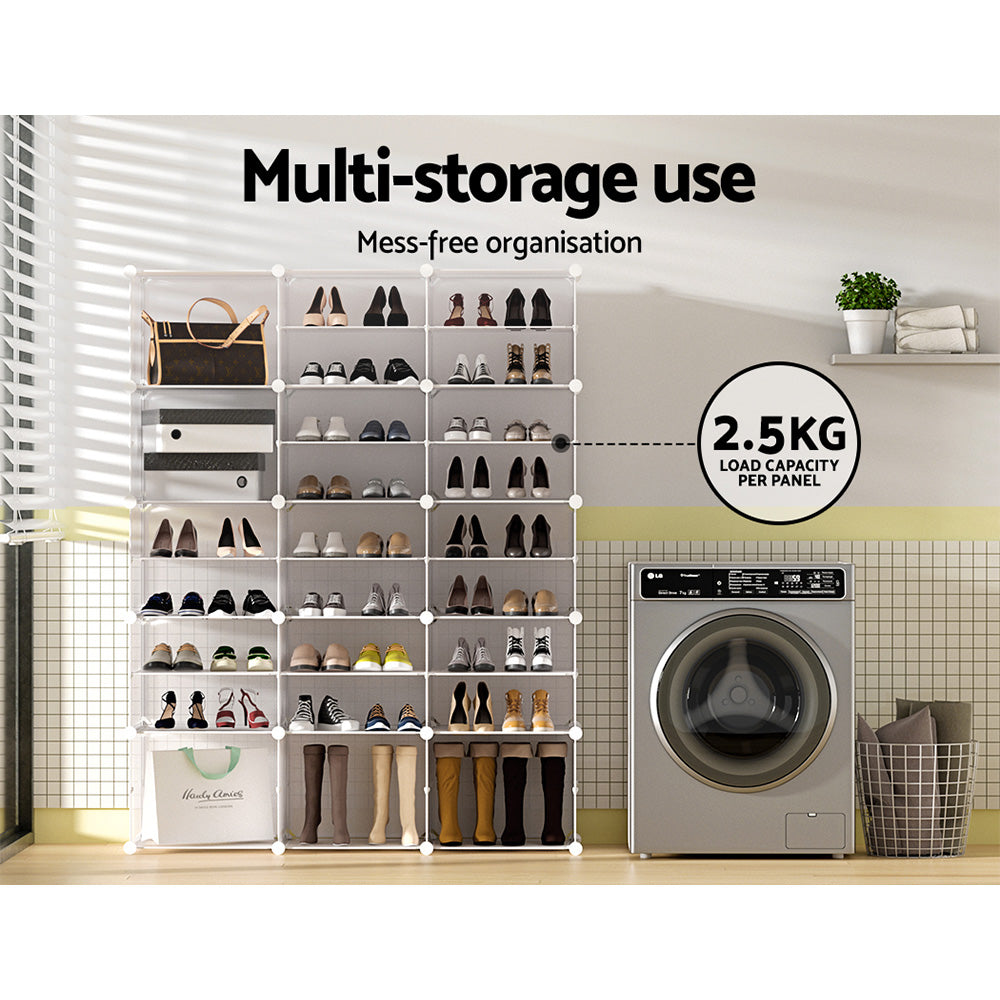 Artiss 15-Cube DIY Stackable White Shoe Rack Storage Cabinet — Allure Home Collections