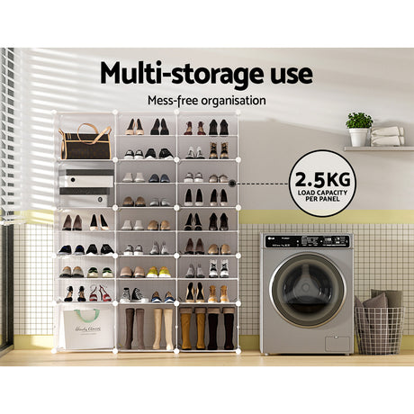 Artiss 15-Cube DIY Stackable White Shoe Rack Storage Cabinet — Allure Home Collections