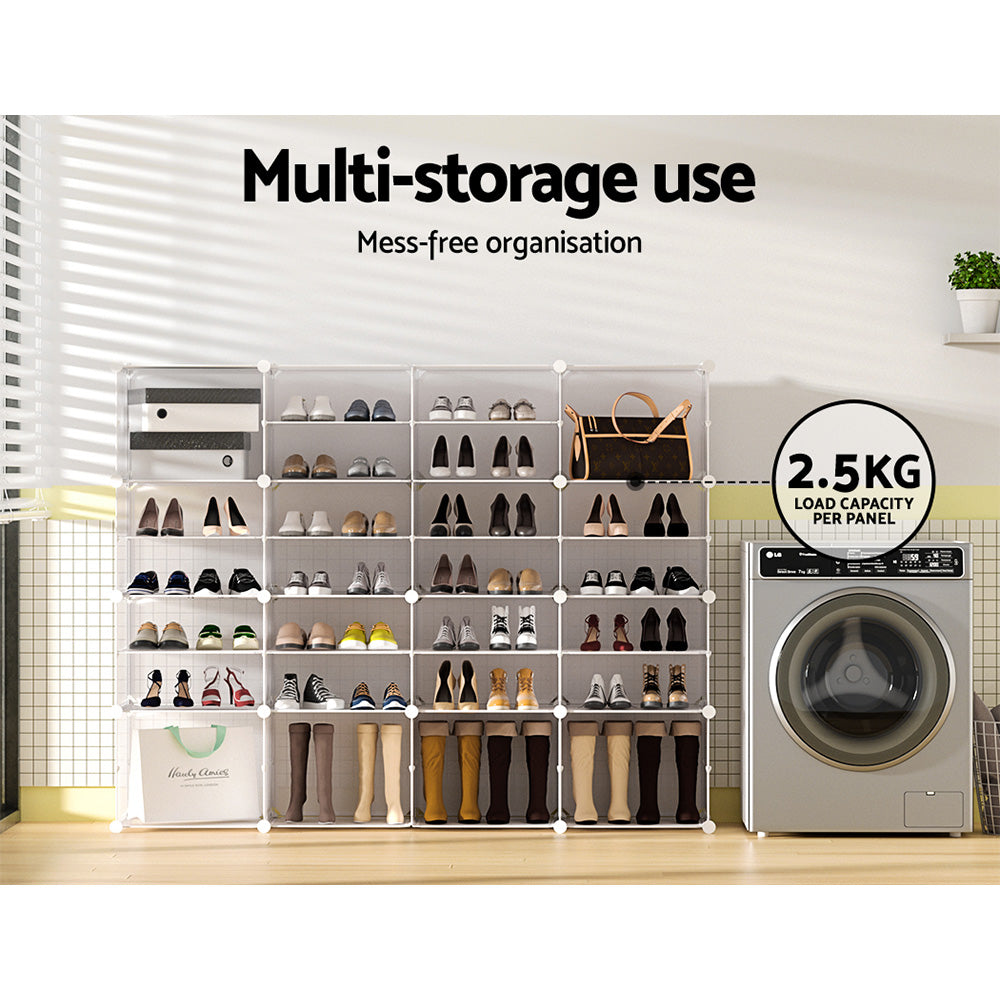 Artiss 16-Cube DIY Stackable White Shoe Rack Storage Unit — Allure Home Collections