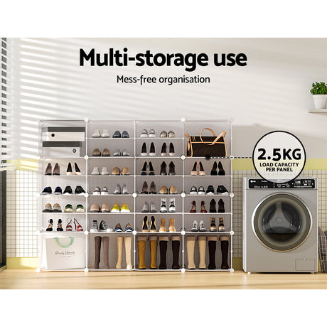 Artiss 16-Cube DIY Stackable White Shoe Rack Storage Unit — Allure Home Collections