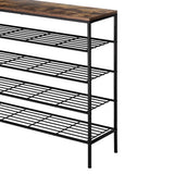 Artiss BOB 5-Tier 25-Pair Walnut Shoe Rack — Industrial Style, Metal Frame — Allure Home Collections
