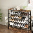 Artiss BOB 5-Tier 25-Pair Walnut Shoe Rack — Industrial Style, Metal Frame — Allure Home Collections