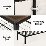 Artiss BOB 5-Tier 25-Pair Walnut Shoe Rack — Industrial Style, Metal Frame — Allure Home Collections