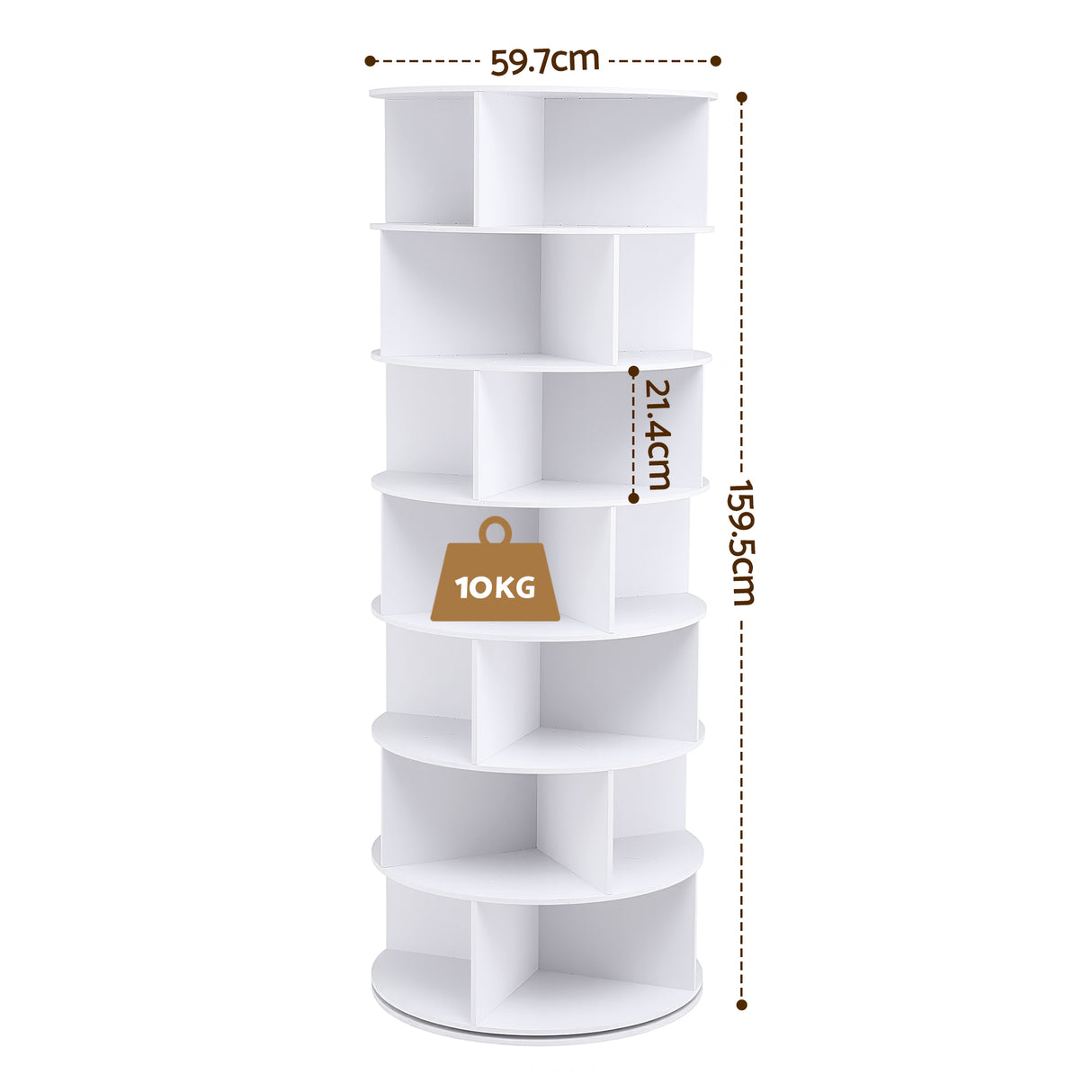 Hamilton 7 Tier 360 Rotating Shoe Rack, White image 2