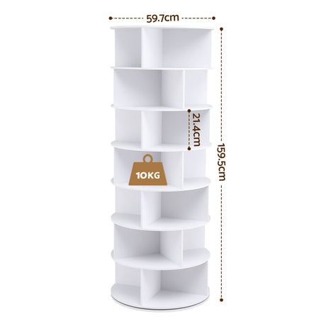 Hamilton 7 Tier 360 Rotating Shoe Rack, White image 2
