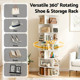 Hamilton 7 Tier 360 Rotating Shoe Rack, White image 4