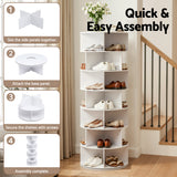 Hamilton 7 Tier 360 Rotating Shoe Rack, White image 5