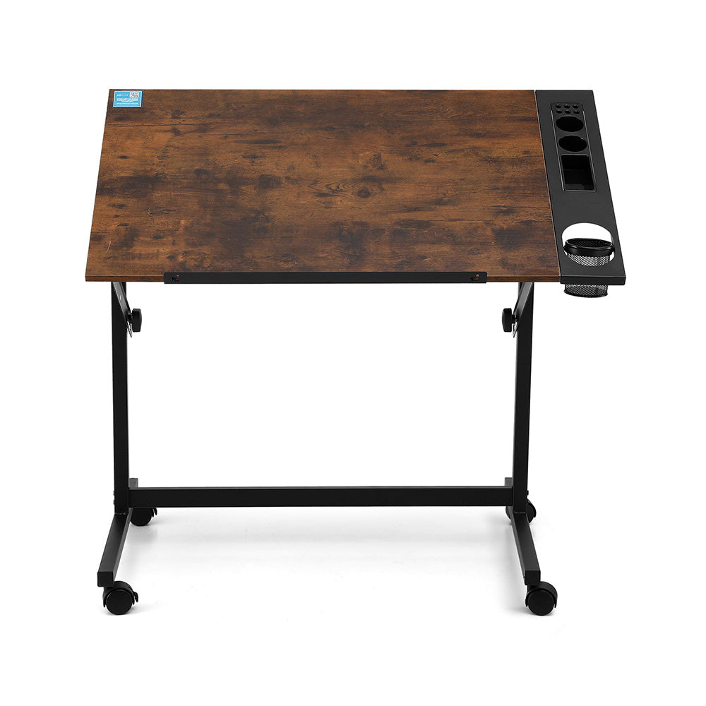 Weston rustic brown drawing desk in a home office