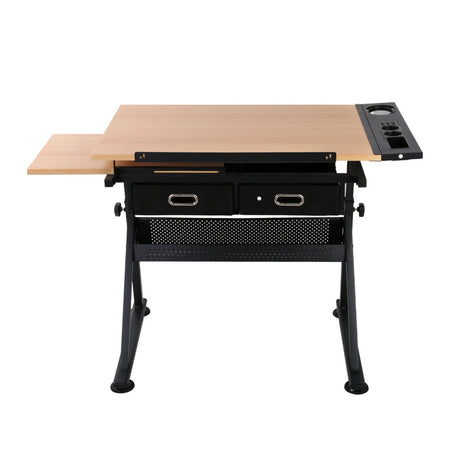 Ngunnawal Drafting Table, Natural and Black 120cm