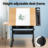 Ngunnawal Drafting Table, Natural and Black 120cm