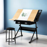 Ngunnawal Drafting Table, Natural and Black 120cm