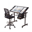Onslow black drawing desk and drafting chair set in an art studio