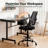 Onslow black drawing desk and drafting chair set in an art studio