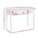 Artiss Hamptons French Provincial Console Table — White, 3 Drawers — Allure Home Collections