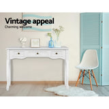 Artiss Hamptons French Provincial Console Table — White, 3 Drawers — Allure Home Collections