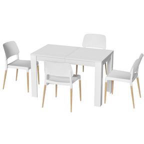 Basket Range white dining set in a modern dining room