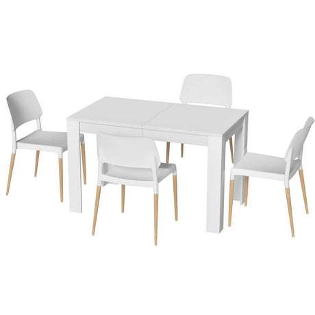 Basket Range white dining set in a modern dining room