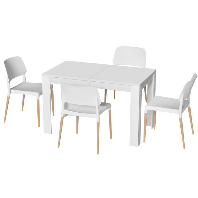 Basket Range white dining set in a modern dining room