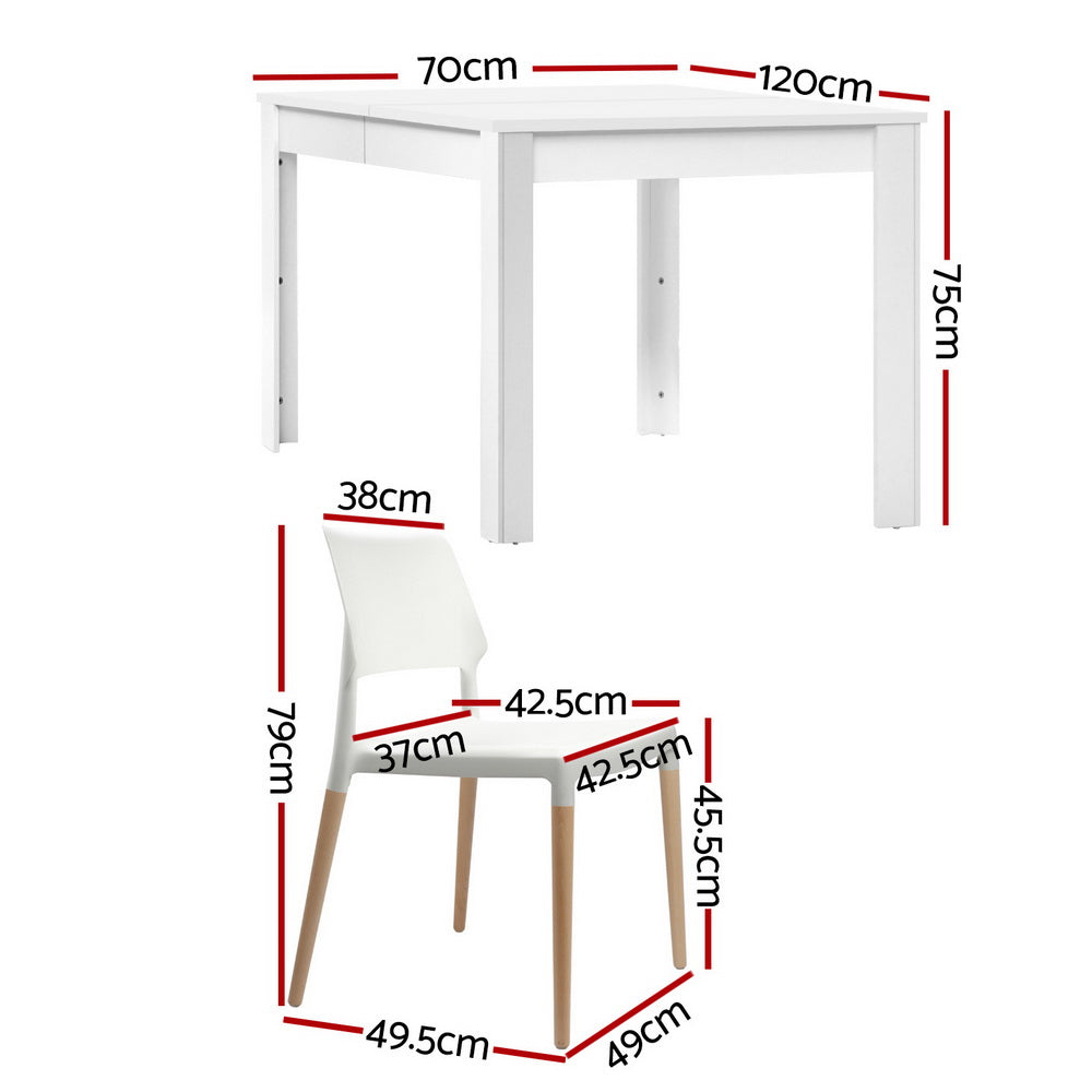 Basket Range 5 Piece Dining Set, White