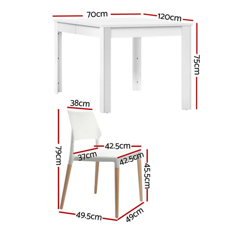 Basket Range 5 Piece Dining Set, White