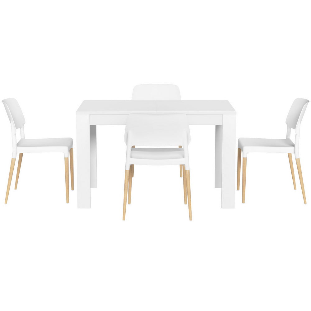 Basket Range 5 Piece Dining Set, White