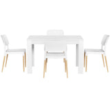 Basket Range 5 Piece Dining Set, White