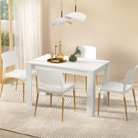 Basket Range 5 Piece Dining Set, White