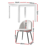 Basket Range 5 Piece Dining Set, White Sherpa