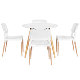 Forest Range 5 Piece Round Dining Set, White