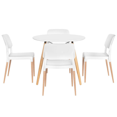 Forest Range 5 Piece Round Dining Set, White