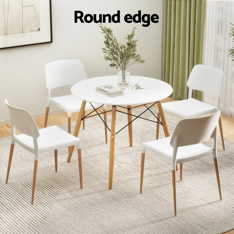 Forest Range 5 Piece Round Dining Set, White