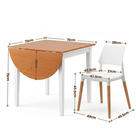 Balhannah 5 Piece Dining Set, Pine and White