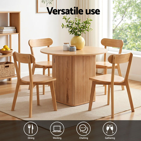 Balhannah 5 Piece Dining Set, Natural Timber