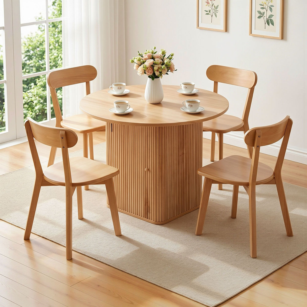 Balhannah 5 Piece Dining Set, Natural Timber