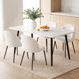 Henley 5 Piece Dining Set, White Marble, view 10