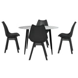 Lobethal 5 Piece Round Dining Set, Marble and Black
