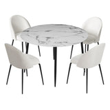 Lobethal marble and white sherpa dining set in a modern dining room