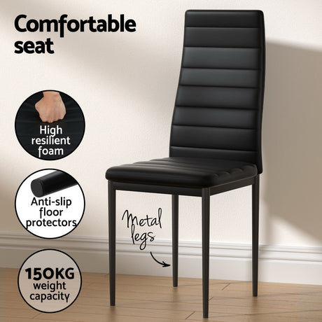 Piccadilly 5 Piece Dining Set, Black