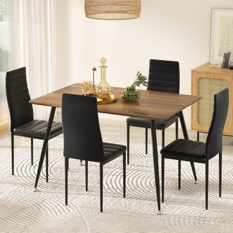 Piccadilly 5 Piece Dining Set, Black