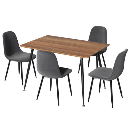 Piccadilly dark grey velvet dining set in a modern dining room