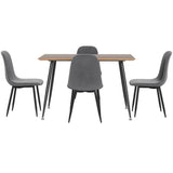 Piccadilly 5 Piece Dining Set, Dark Grey Velvet