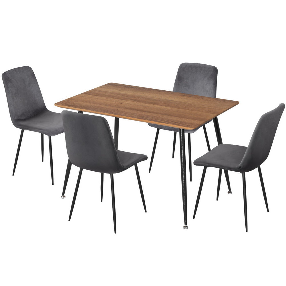 Piccadilly grey velvet dining set in a modern dining room