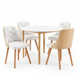 Woodside white leather dining set in a modern dining room