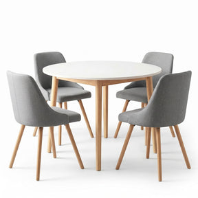 Woodside white and grey dining set in a modern dining room