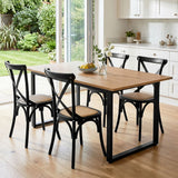 Woodside 5 Piece Dining Set, Black Rattan