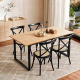 Woodside 5 Piece Dining Set, Black Rattan