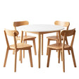 Woodside white and natural timber dining set in a modern dining room