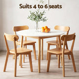 Woodside 5 Piece Round Dining Set, White and Timber
