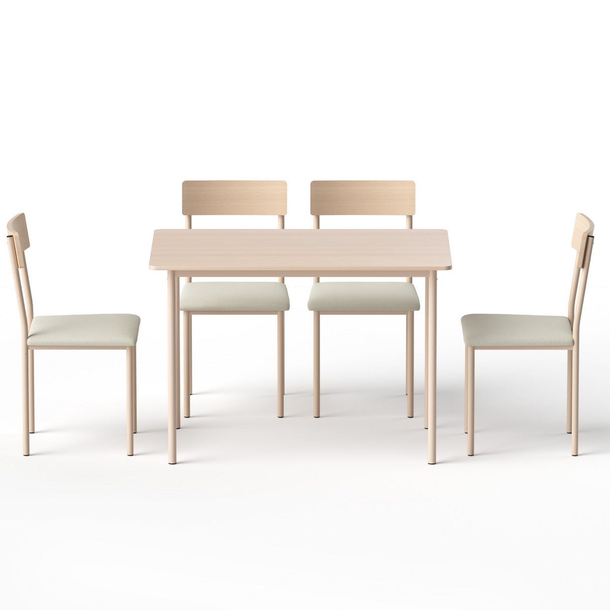 Summertown 5 Piece Dining Set, Natural and Beige